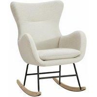 Sherpa-Upholstered Accent Rocking Chair - Comfy, High Backrest & Armrests