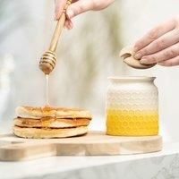 Kitchen Pantry Honey Pot & Drizzler, Yellow