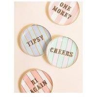 Yvonne Ellen Set Of 4 Ceramic Coasters - Slogan