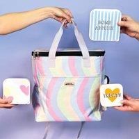 Pastel Swirl Travel Backpack with 2 Storage Bags
