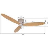 DC ceiling fan with remote control Flush mount Airfusion Radar Chrome 132 cm 52"
