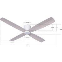Beacon Lighting Beacon ceiling fan Fraser white/oak DC quiet 132 cm