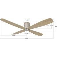 DC ceiling fan with remote Flush mount fan Fraser Chrome & Teak 132 cm 52"