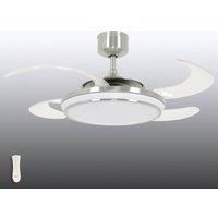 Retractable ceiling fan Fanaway LED EVO1 dimmable Chrome brushed 122 cm / 48"
