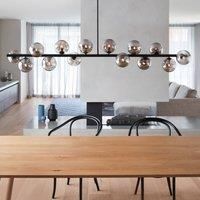 Beacon Lighting Orion pendant light, black/smoky grey, 14-bulb