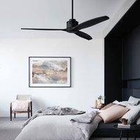 LUCCI AIR Ceiling Fan with Remote Control, Metal Paulownia Wood, Black