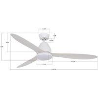 DC ceiling fan with LED light and remote Whitehaven Matt White 142 cm 56"