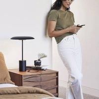 Beacon Lighting Smith LED table lamp made of metal USB port black