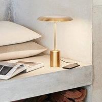 Beacon Lighting Smith LED table lamp made of metal USB port bronze