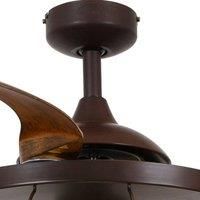 Beacon Lighting Fanaway Industri ceiling fan, light, brown
