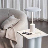 Beacon Lighting Smith LED table lamp made of metal USB port white