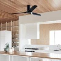 Hugger mount Ceiling fan with Remote Londo Black DC Ceiling fan with Timer Quiet