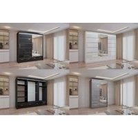 High Gloss Sliding Door Wardrobe Available In 3 Colors & Sizes