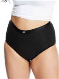Love Luna 1 Pack Women's Organic Cotton Super Period Full Brief Black 18-20 UK