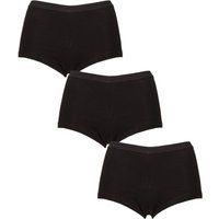 Girls and Teens 3 Pack Love Luna First Period Shortie Briefs Black 11-12 Years