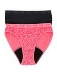 Girls and Teens 2 Pack Love Luna First Period Bikini Briefs Pink Age 13-14