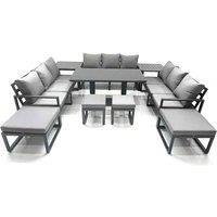 13-Seater Aluminum Garden Sofa Set With Rising Table
