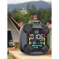 Custom Alarm 3-in-1 Portable Carbon Monoxide Detector, Rechargeable CO Monitor for Travel, Camping, RV, Hotel Room