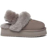 Fantail Leather Platform Slippers With Two Removable Straps