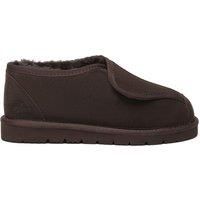 EverAu Australia Men's Men Mossy Adjustable Real Sheepskin Slippers in Chocolate | Size: 13