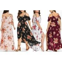 Strappy Floral Dress - 5 Sizes & 4 Colours! - Black