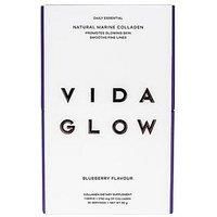 Vida Glow - Natural Hydrolysed Marine Collagen Sachets | Promotes Glowing Skin + Smooths Fine Lines (Blueberry, 30 Sachets)