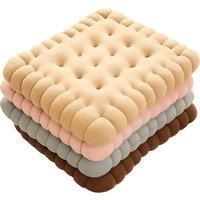 Biscuit Shaped Plush Pillow In 2 Shapes And 4 Colours - Pink