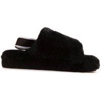 Aus Wooli Australia Unisex Sheepskin Wool Sorrento Sandals in Black | Size: 9