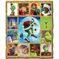Christmas Grinch-Inspired Square Throw Blanket - 2 Sizes, 10 Colours