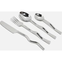 Fazeek Wave Cutlery - 18/10 Silver. 4 Piece Set Silver