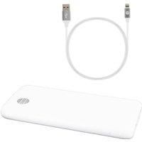 Our Pure Planet 10,000mAh Power Bank and 1.2m USB-A to Lightning Cable Bundle - White, White