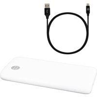 Our Pure Planet 10,000mAh Power Bank and 1.2m USB-A to Micro Cable Bundle - White and Black, White
