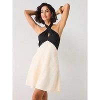 Forever New Lea Contrast Halter Neck Mini Dress - Multi
