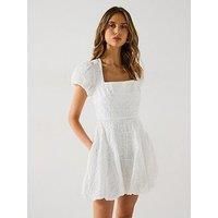 Forever New Maeve Bubble Hem Broderie Mini Dress - Multi