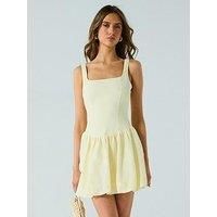Forever New Heidi Petite Bubble Hem Mini Dress- Yellow