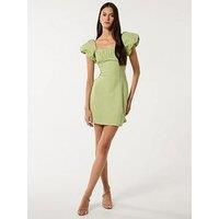 Forever New Aspen Ruched Mini Dress - Green