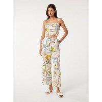 Forever New Miley Linen Wide Leg Pant - Multi