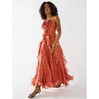 Forever New Celestia Flower Ruffle Midi - Pink