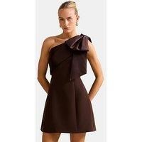 Forever New Holly Asymmetric Bow Mini - Brown