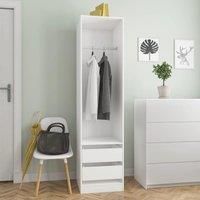 Berkfield Home Wardrobe with Drawers White 50x50x200 cm Engineered Wood | Size: 50 x 50 x 200 cm
