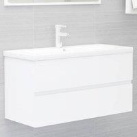 Sink Cabinet White 90x38.5x45 cm Engineered Wood