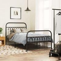 Berkfield Home Metal Bed Frame without Mattress with Footboard Black 100x190cm | Size: 100x190 cm