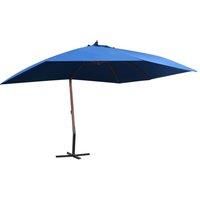 Hanging Parasol with Wooden Pole 400x300 cm Blue