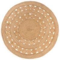 Area Rug Braided Design Jute 210 cm Round