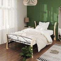 Bed Frame Black Metal 100x200 cm