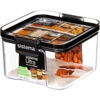 Sistema 51400ZS Ultra Square Canister, Tritan, Clear Black, 460 ml