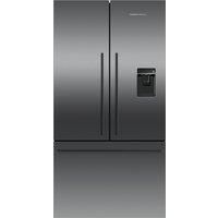 Fisher & Paykel Fridge Freezer French Door  - Ice & Water  Black Steel