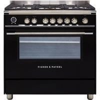 Fisher & Paykel 90cm Dual Fuel Range Cooker with Pyrolytic Cleaning-Black