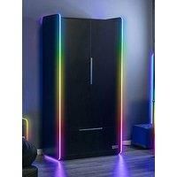 X Rocker Electra 2 Door, 1 Drawer Wardrobe With Neo Motion App Lighting Control