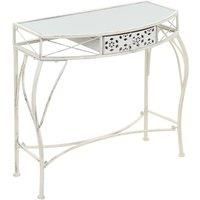 Side Table French Style Metal 82x39x76 cm White